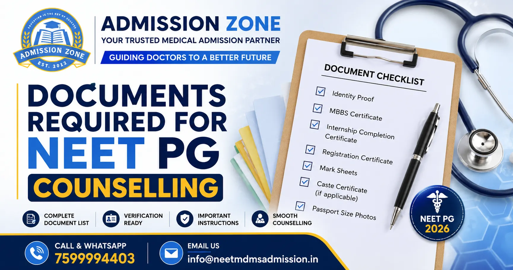 Documents Required for NEET PG Counselling