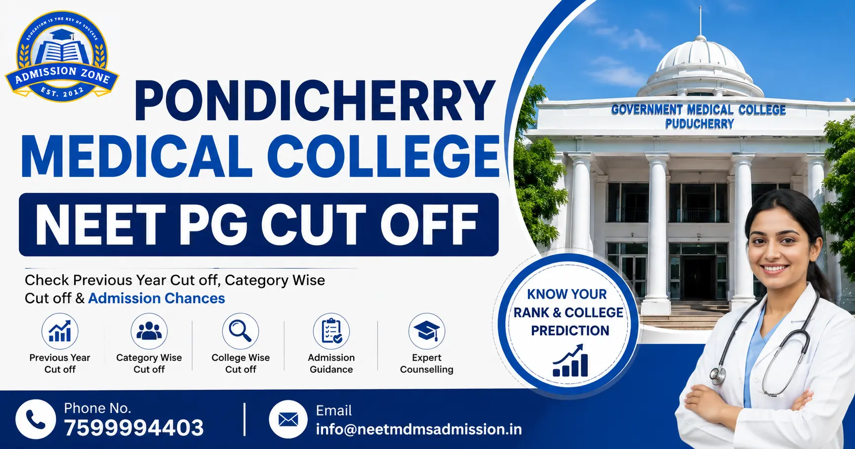 Pondicherry medical college NEET PG cut off