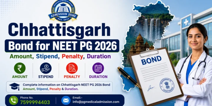 Chhattisgarh Bond for NEET PG 2026 Amount, Stipend, Penalty, Duration
