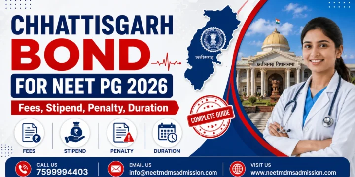 Chhattisgarh Bond for NEET PG 2026 Fees, Stipend, Penalty, Duration