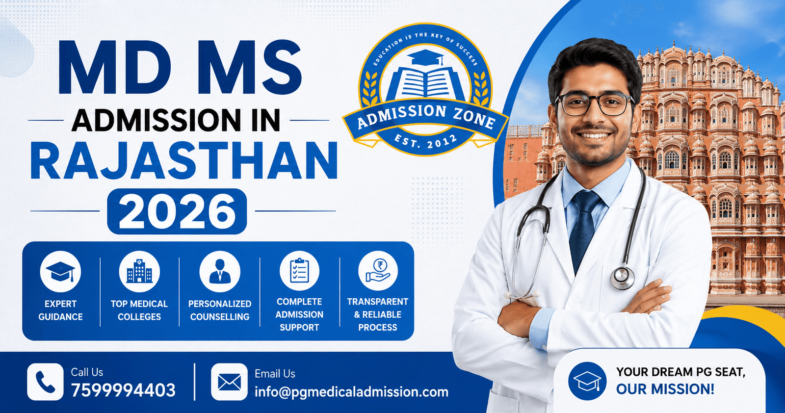 md ms admission in rajasthan 2026