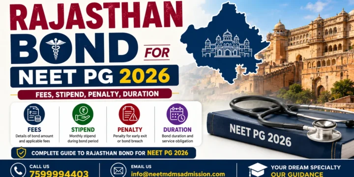 Rajasthan Bond for NEET PG 2026 Fees, Stipend, Penalty, Duration