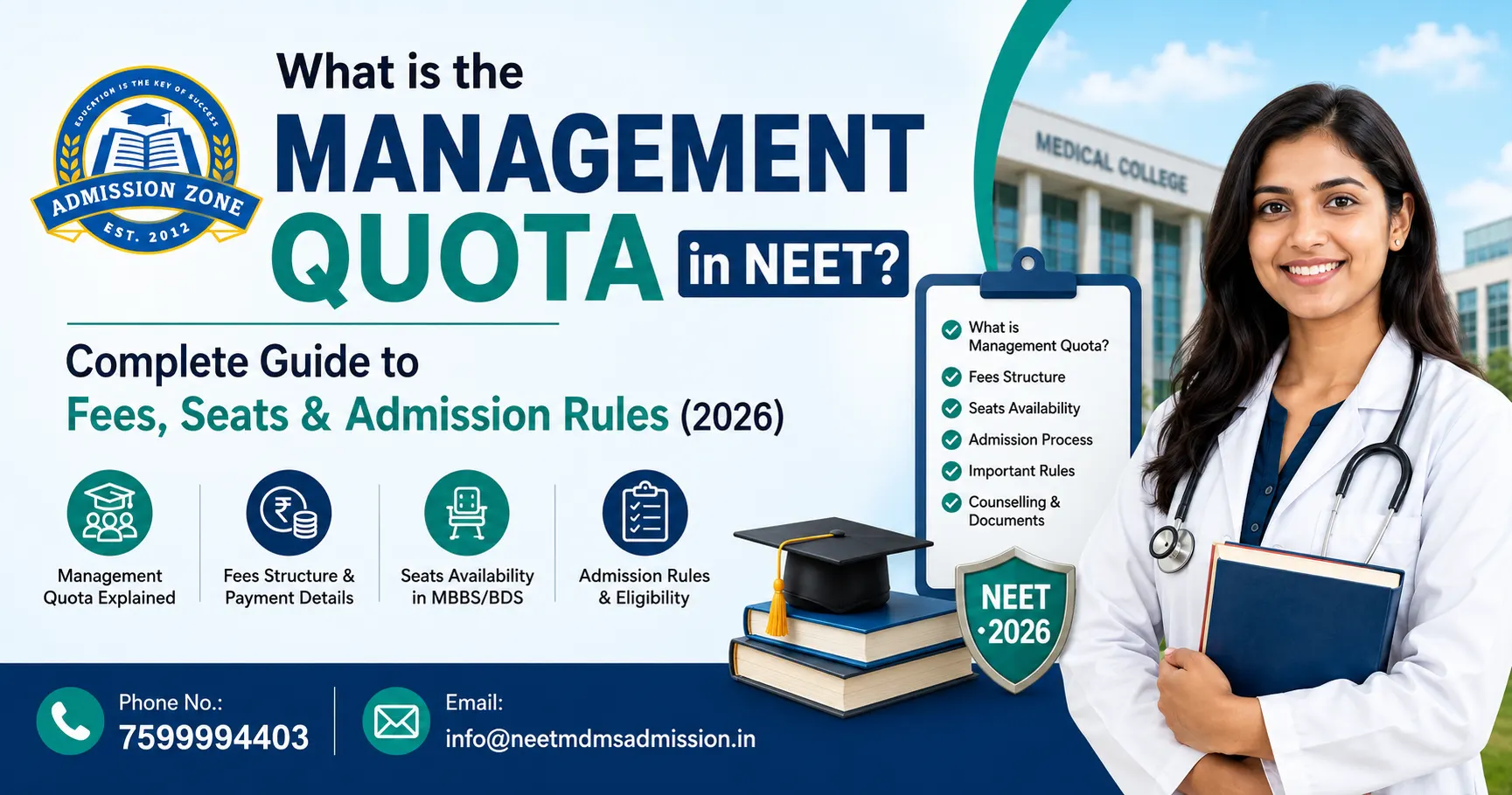 what is the management quota in neet