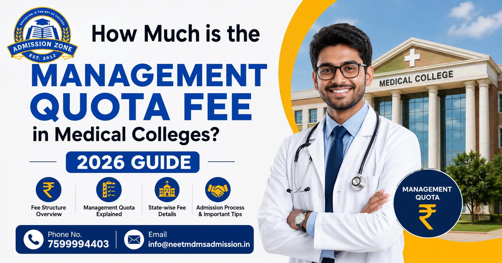 how much is the management quota fee in medical colleges