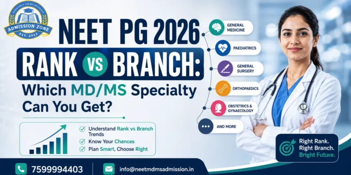 NEET PG 2026 Rank vs Branch: Which MD/MS Specialty Can You Get?
