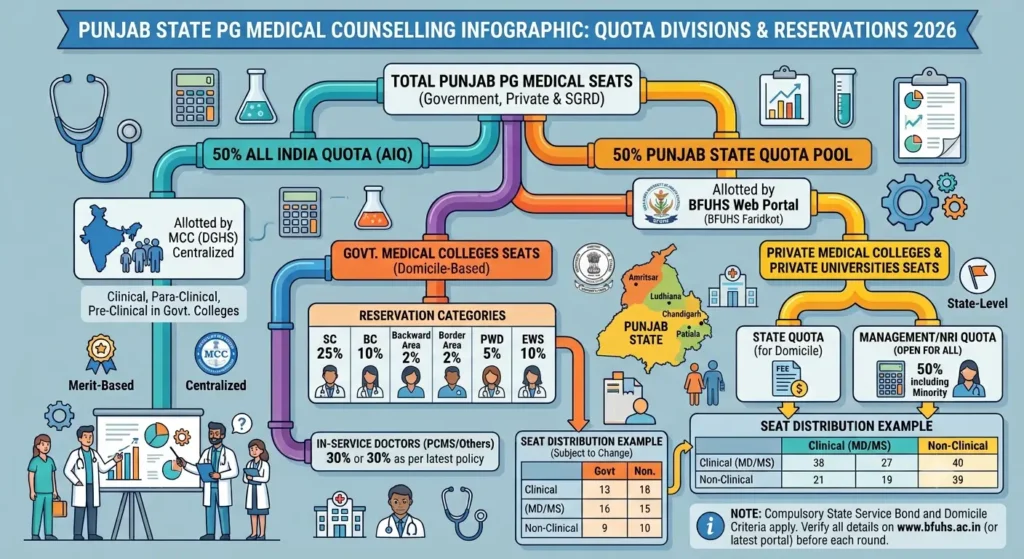 Punjab NEET PG Counselling 2026 Quota & Reservation Overview
