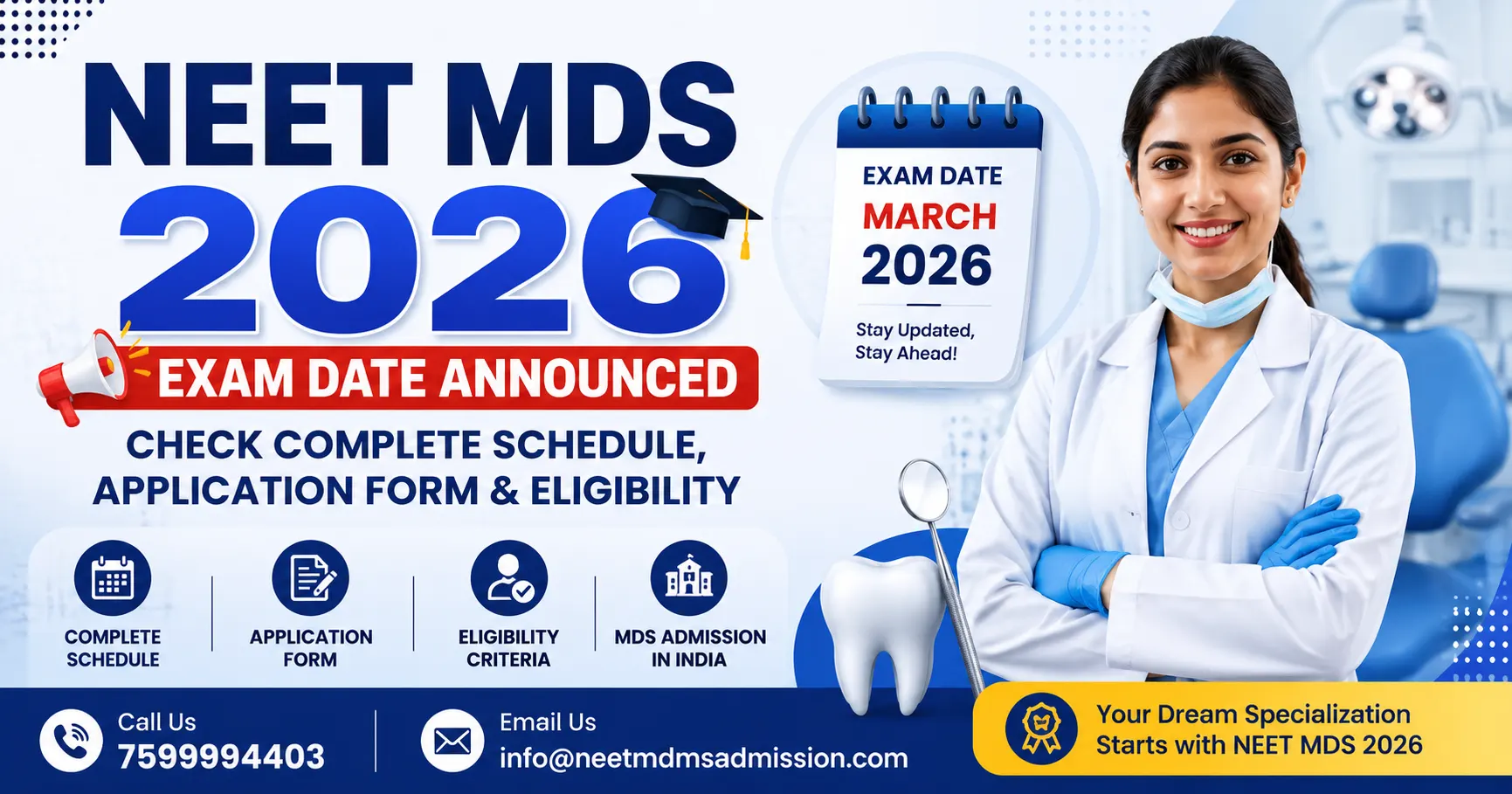 NEET MDS 2026 Exam Date Announced