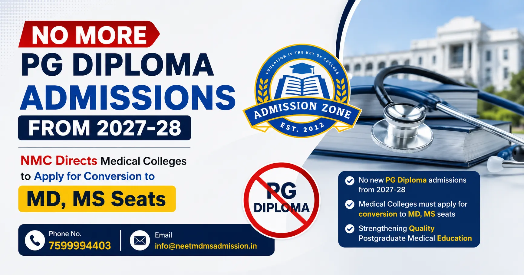 NO More PG Diploma Admissions from 2027-28