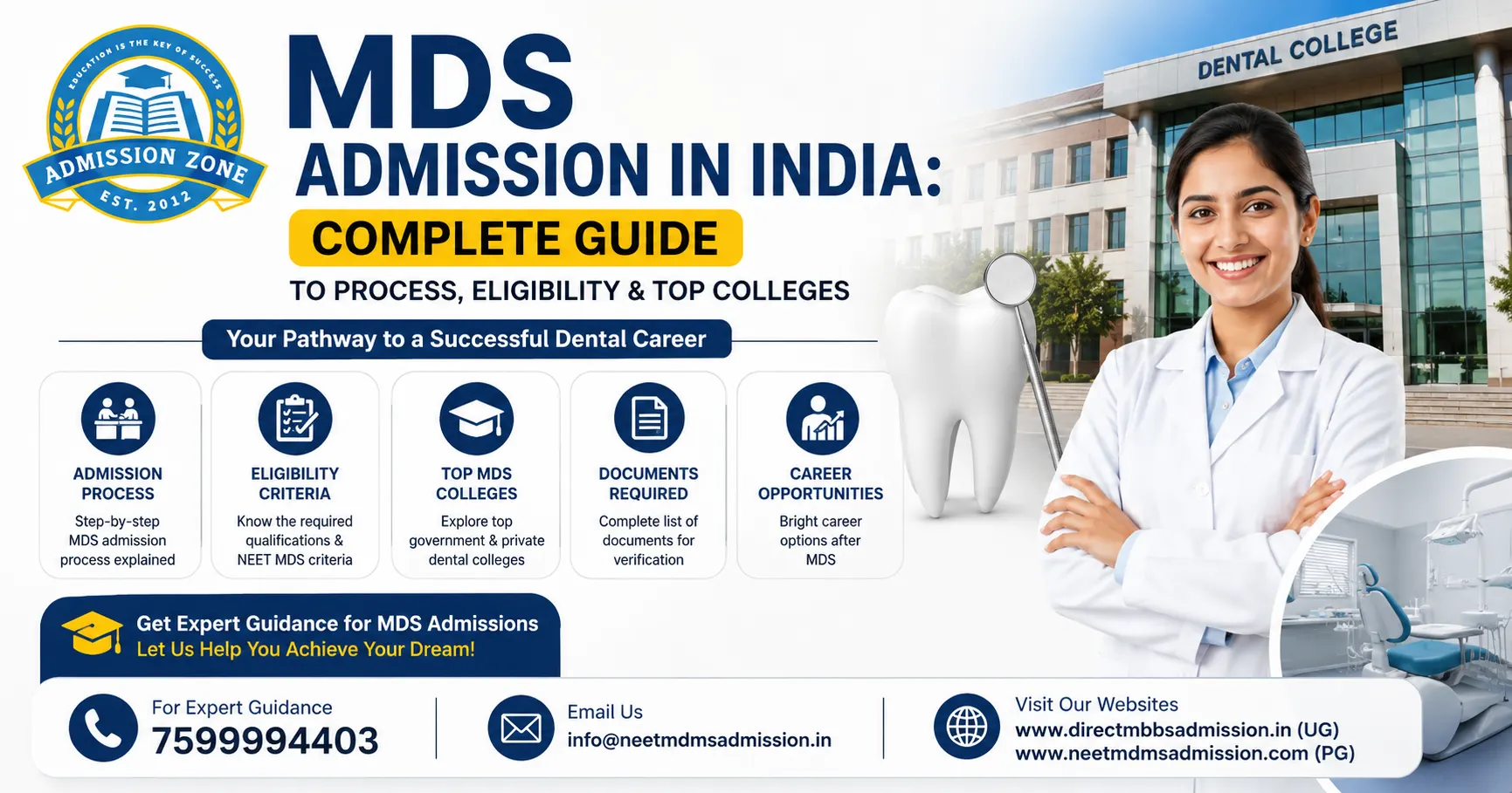 mds admission in india
