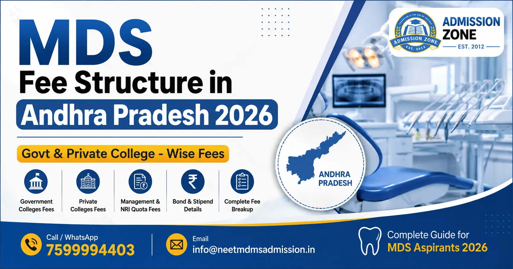 MDS Fee Structure in Andhra Pradesh 2026 – Govt & Private College – Wise Fees
