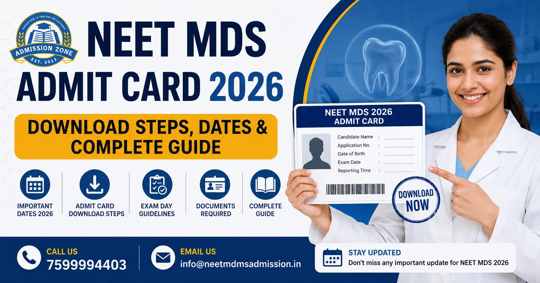 NEET MDS admit card 2026